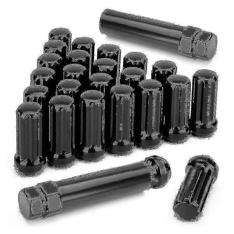 M14x1,5 Radmuttern, 24 Stück, 14 Mm X 1,5, 7 Zähne, Konisch, 2 Zoll Lang, Schwarz Mit 2[nx]
