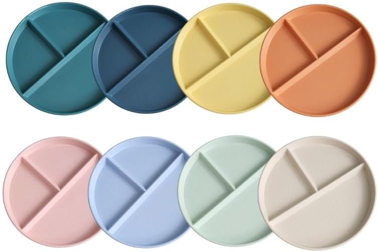 Set Mit 8 Dreiteiligen Tellern Zum Teilen – Mikrowellen- Und Spülmaschinengeeignet – Ideal Für Picknicks Und Partys – Praktische Tabletts Für Separate Mahlzeiten