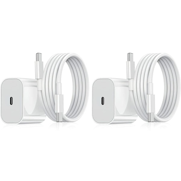 2er-pack Samsung 45w Usb-c Schnellladegeräte + 1m Kabel, Weiß. Kompatibel Mit Iphone.