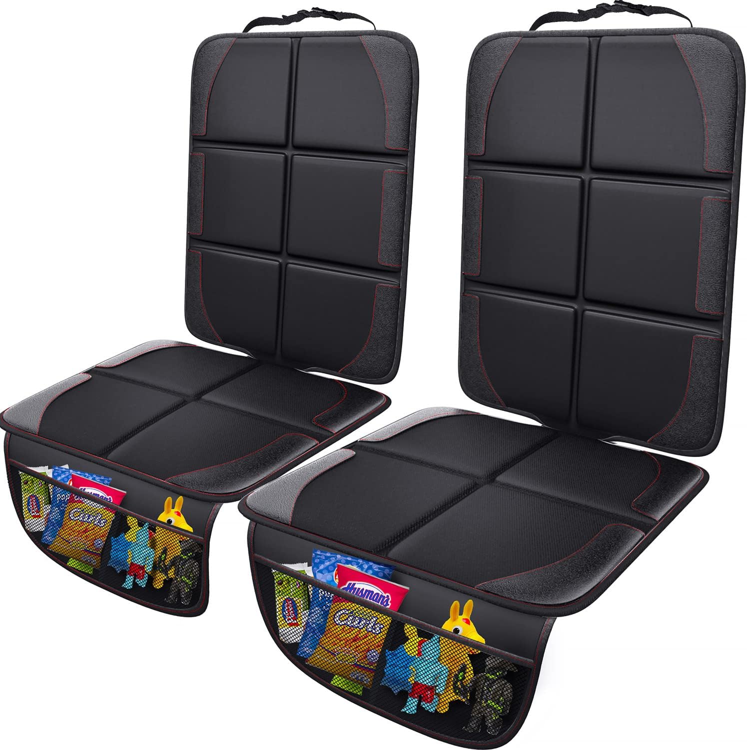 Xl-autositzbezug, Schwarz, 2-teilig, [isofix-kompatibel], Universell, Wasserdicht, Aus 600d Oxford-gewebe, Mit Tiermotiv, Mit 2 Netztaschen. Geeignet Für Suvs, Limousinen Und Vans.