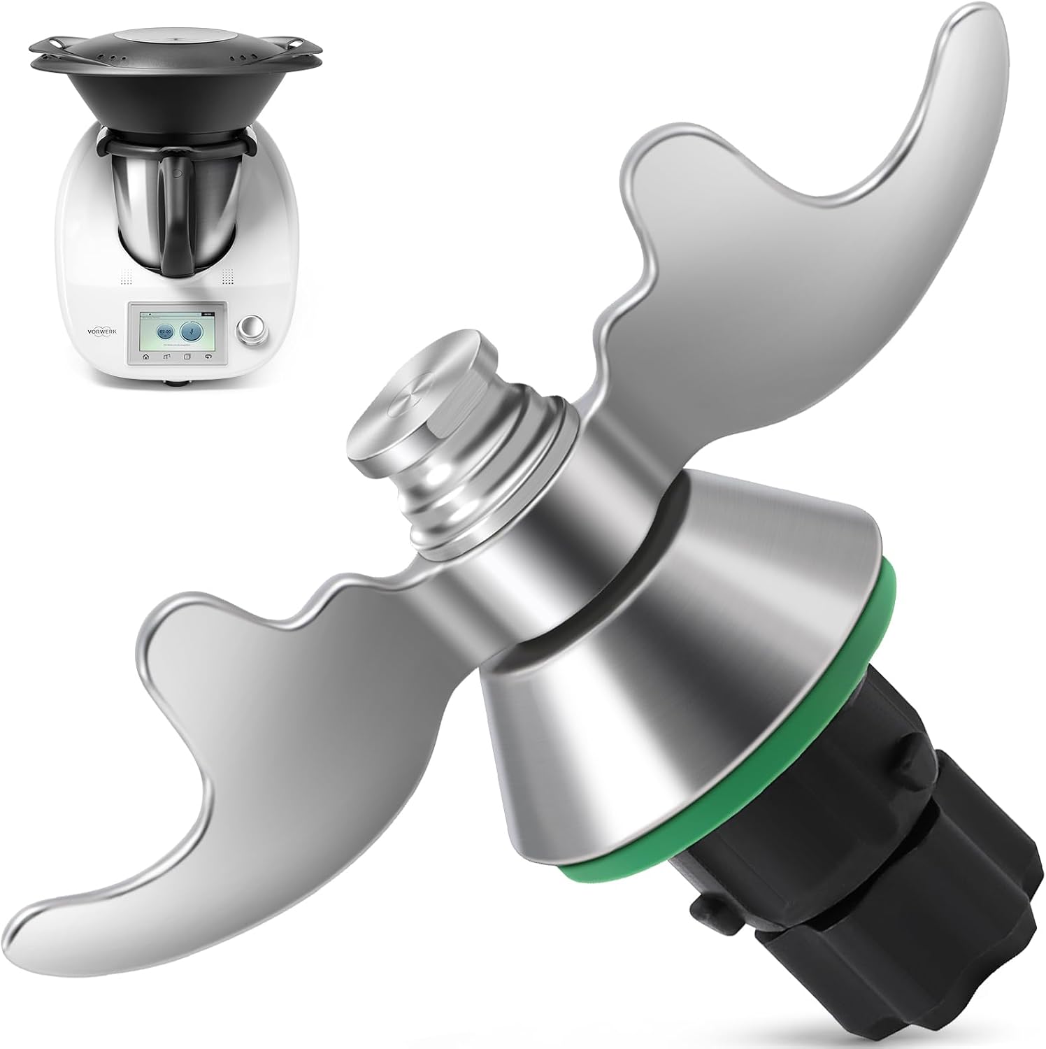 Mixmesser Kompatibel Mit Thermomix Tm7, Ersatzmesser Kompatibel Mit Vorwerk Thermomix Tm5, Tm6, Tm7 Und Tmf, Aus Edelstahl, Hinterlässt Keine Teigreste, Schnelle Reinigung Des Knetmessers