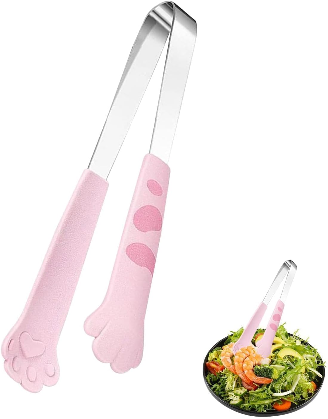 Niedliche Küchenzange In Katzenpfotenform, Servierzange Aus Edelstahl, Kleine Salatzange, Brotzange, Grillzange, Speisezange, Grillzange, Küchenzange (s-pink)