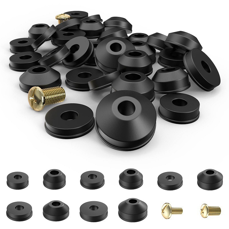58-teiliges Armaturen-dichtungsset, Bestehend Aus 28 Flachen Gummidichtungen Und 24 Konischen Dichtungen Sowie 6 Messingschrauben Und Einer Gummidichtung. Geeignet Zur Reparatur Von Bad- Und Küchenarm
