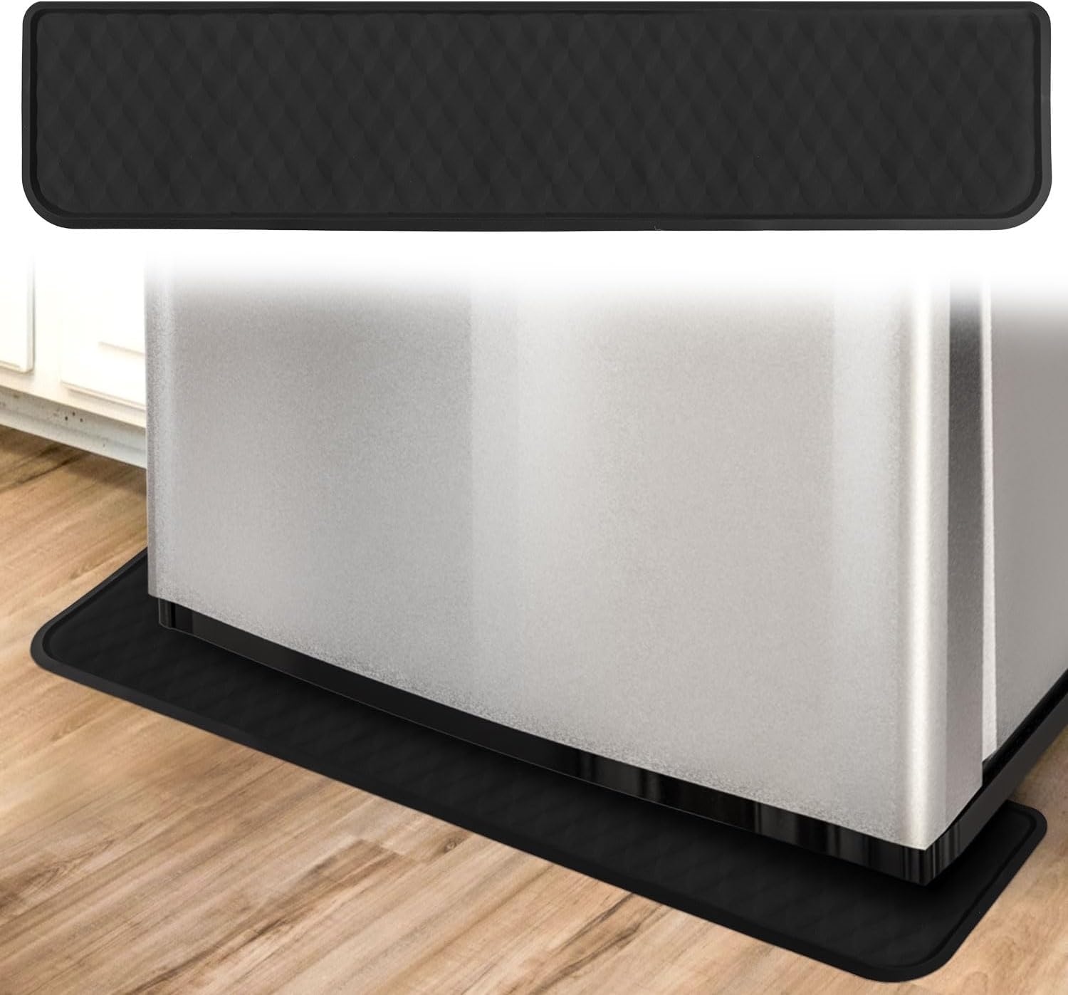 Schwarze Kühlschrankmatte, Silikon-auffangschale, Kompatibel Mit Kühlschrank, Waschmaschine Und Gefrierschrank, Rutschfester Bodenschutz, Verhindert Auslaufen Und Verschütten.