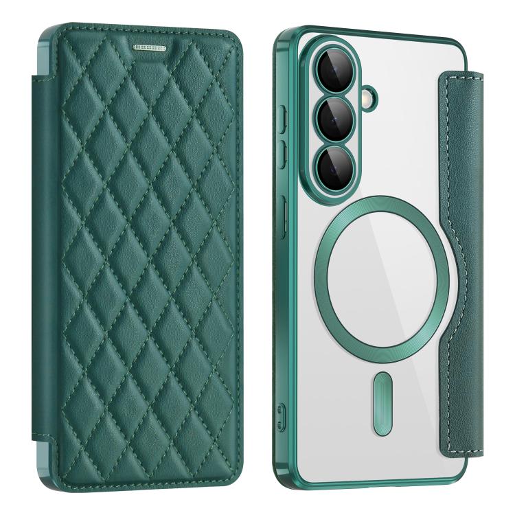 Lederhülle Mit Diamantmuster Für Samsung Galaxy S26 5g Mit Magsafe Rfid-diebstahlschutz