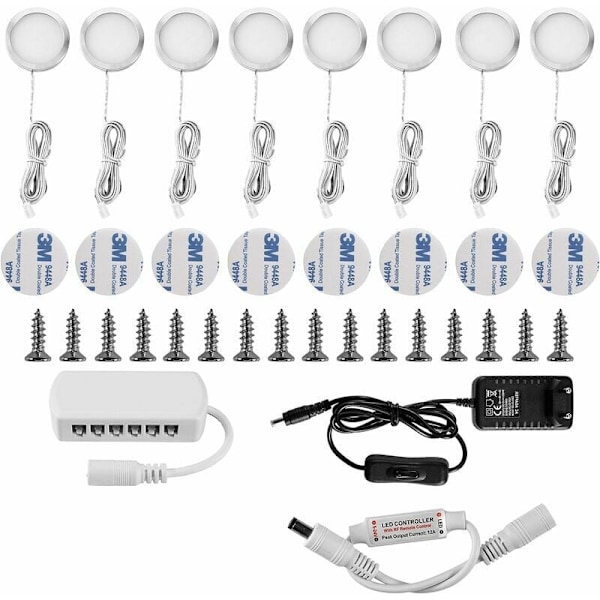 Led-einbauleuchten Für Küchenschränke, Unterregal-spots, 16 W, Kompatibel Mit Küchenschränken, Kaltweiß 6000 K (8er-pack)