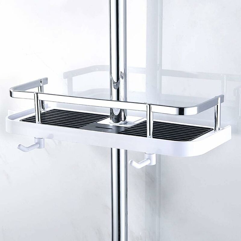 Duschablage, Kompatibel Mit Aufbewahrungskorb, Verstellbare Wandhalterung, Rostfreies Metall, 270 Mm X 116 Mm X 50 Mm, Qersta
