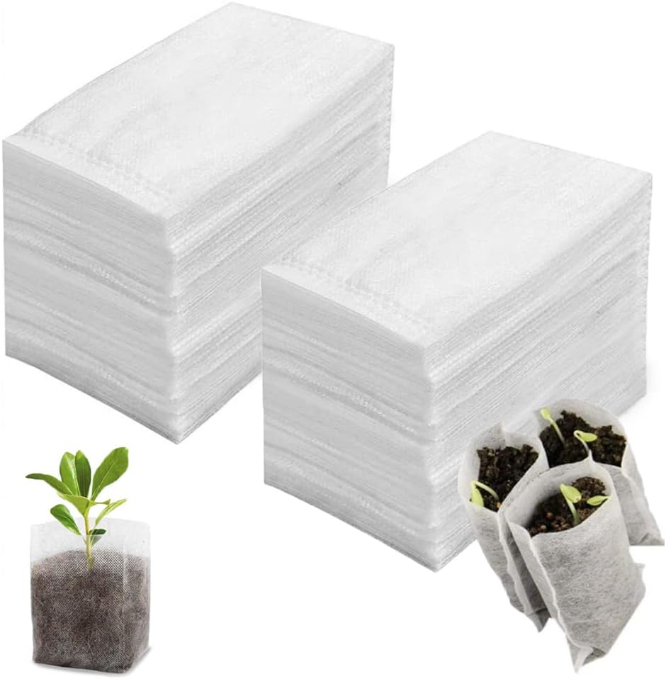 600 Biologisch Abbaubare Pflanzsäcke (12 X 10 Cm), Aus Vliesstoff, Geeignet Zum Aussäen Und Anziehen Von Pflanzen
