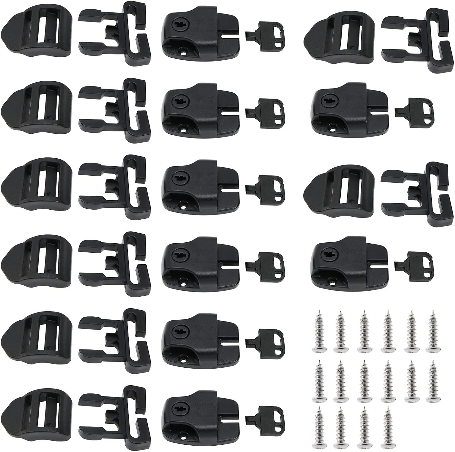 Set Aus Clips, Kompatibel Mit Spa-abdeckungen, Ersatzverschlüssen, Verriegelungsclip Mit Schlüsseln Und Schieber, Reparaturset Für Defekte Verschlüsse, Schwarz