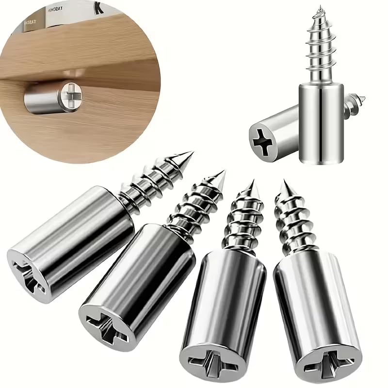 40 Metallbefestigungen Mit Antirutschhülse, Selbstschneidende Schrauben, Geeignet Für Schranktrennwände, Halterungen Für Laminatplatten, Robuste Möbelhalterung, Packungsgröße