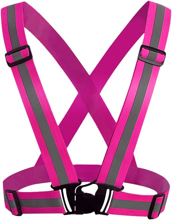 2er-pack Verstellbare, Hochsichtbare Reflektierende Westen Für Nachtläufe, Radfahren Und Outdoor-wanderungen, Pink [nx]