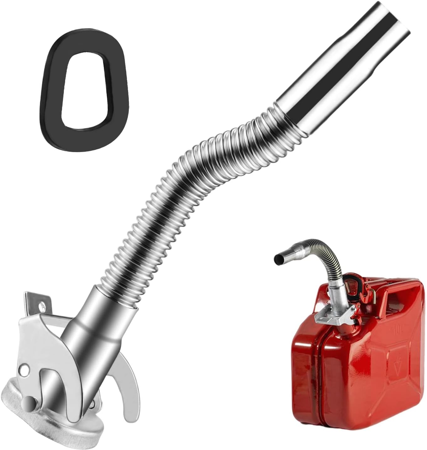 Flexibler Ausgießer Aus Stahl. Kompatibel Mit 5-, 10- Und 20-liter-metall- Und Benzinkanistern.