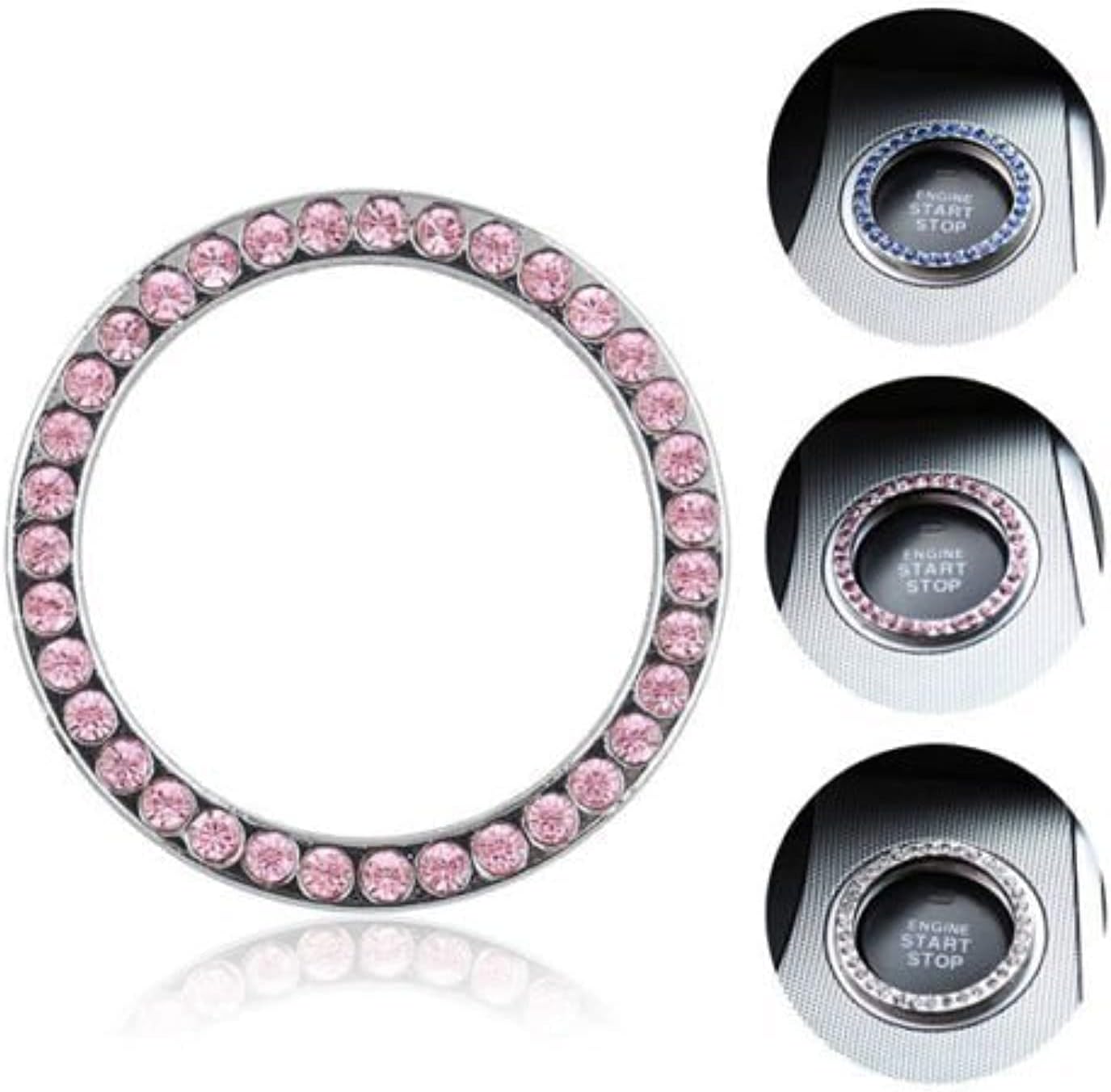 Dekorativer Glitzer-autoring, Auto-accessoires Für Damen, Startknopf-abdeckung/aufkleber, Glitzerring Für Zündschalter Und -knopf [nx]