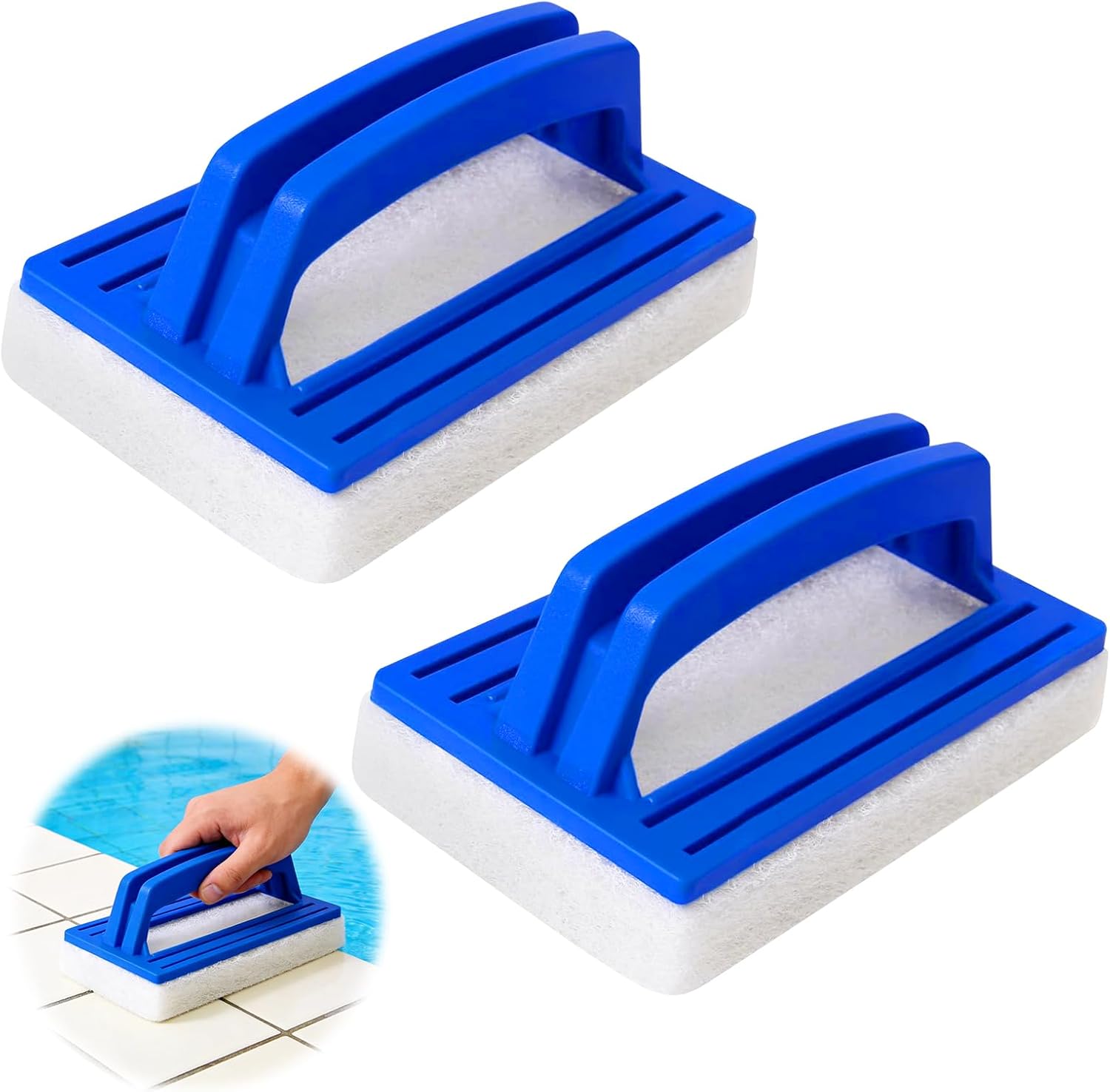 Wasserlinien-schwammbürste, Set Mit 2 Schwammbürsten Für Schwimmbäder, Reinigungsbürste Mit Integriertem Schwamm, Bürste Mit Griff, Geeignet Für Fliesen, Küche, Spa Und Badezimmer.