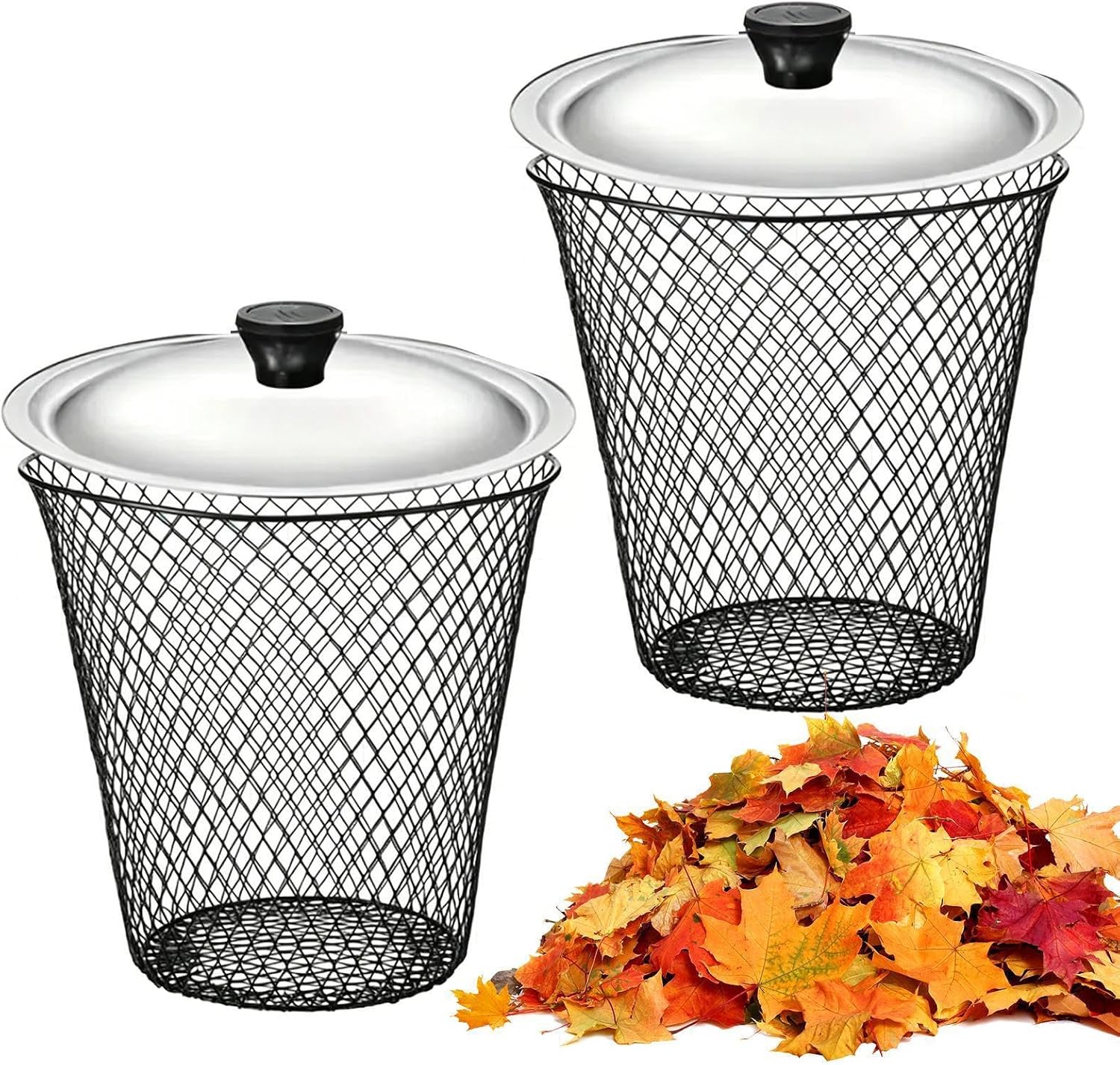 Metallgitterkomposter, Vergrabener Kompostbehälter, Zweiteiliges Kompostierungssystem Mit Deckel, Robuster Stahlkompostbehälter, Entwickelt Für Das Recycling Von Gartenabfällen Und Küchenabfällen In D