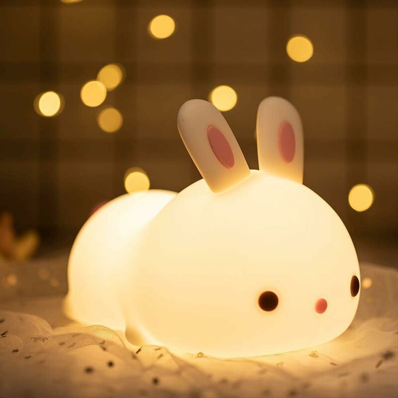Kinderfreundliche Nachtlichter, Led-nachtlichter Mit Hasenmuster, Wiederaufladbare Miffy-nachtlichter, 7-farbige Silikon-nachtlichter, Tragbare Silikon-nachtlichter, Nachtlichter, Die Für Babys Und Kl
