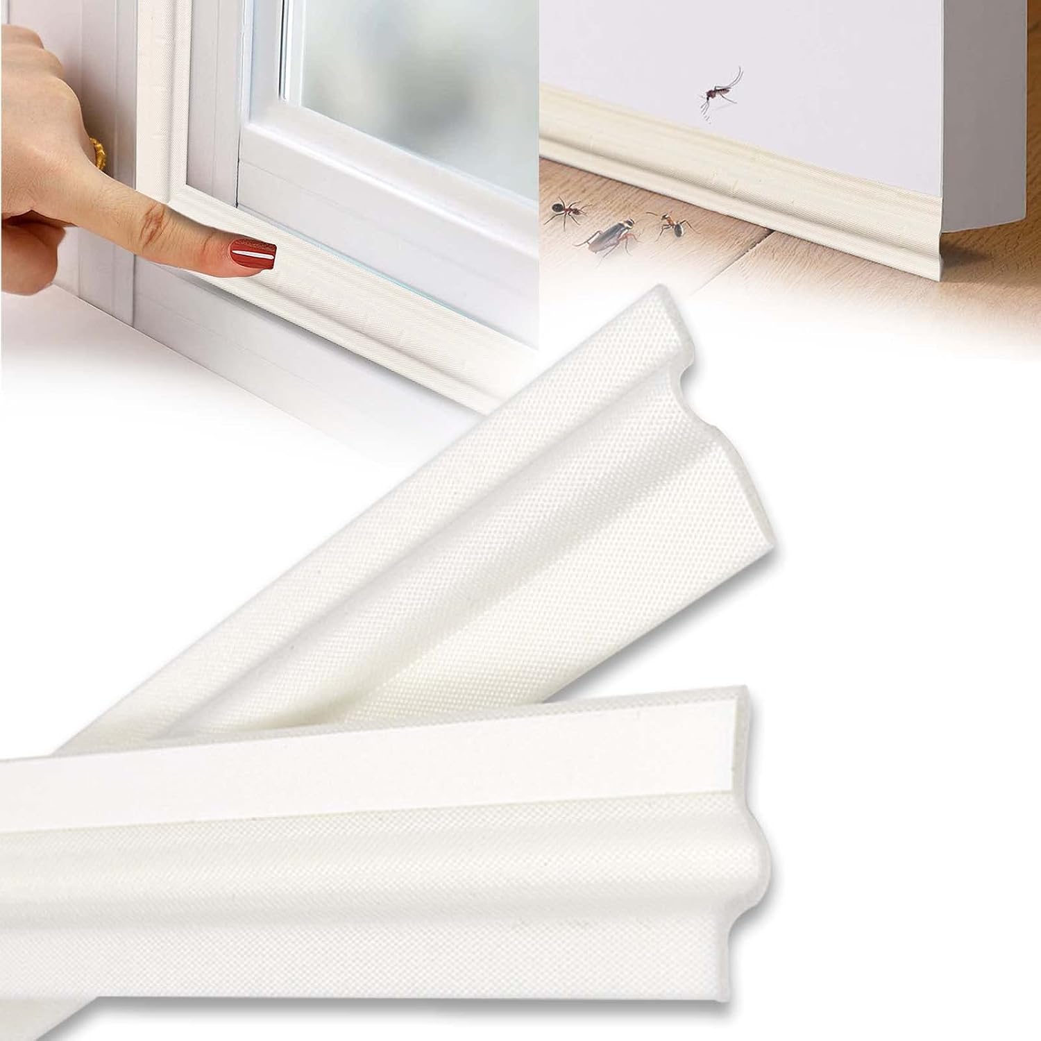 118 Zoll Lange T-förmige Türdichtung, Selbstklebende Schaumstoff-isolierdichtung Für Fenster, Schalldämmung, Türkompatibler Zugluftstopper, Spaltblocker An Unterseite Und Seiten (weiß)