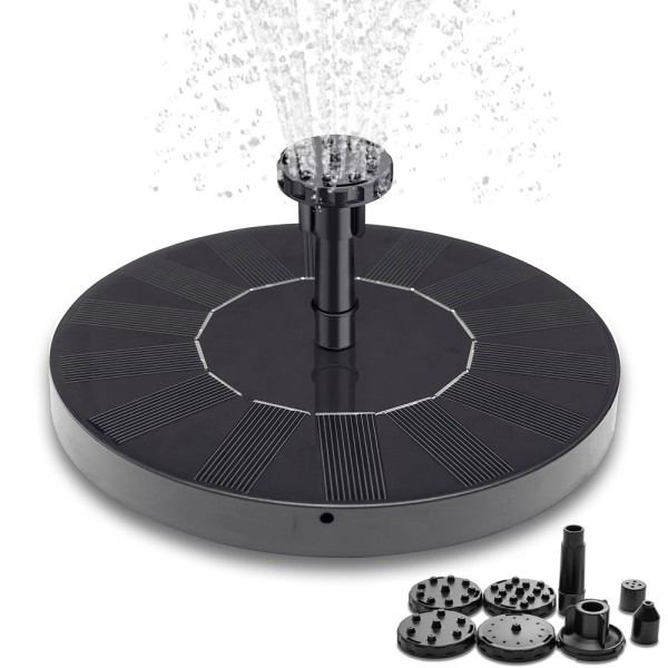 Sommerbrunnen - Solarbrunnen / Solarzellen-wasserbrunnen - 16 Cm Schwarz Schwarz Schwarz Schwarz[nx]