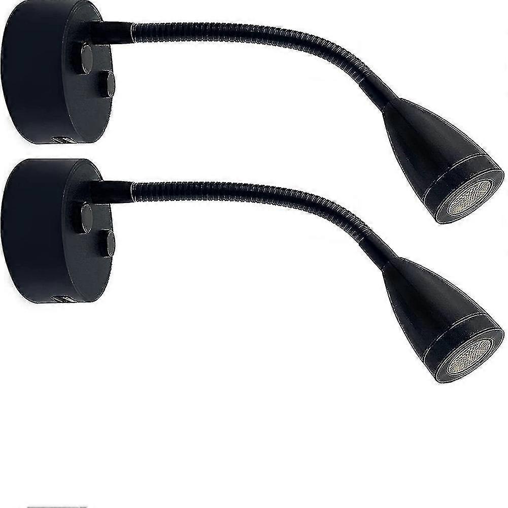 12–24 V Led-leselampe, Helligkeit Einstellbar, Geeignet Für Wohnmobile, Wohnwagen, Anhänger, Als Nachttischlampe, Mit Usb-ladegerät, 2er-pack – Schwarz – Zz