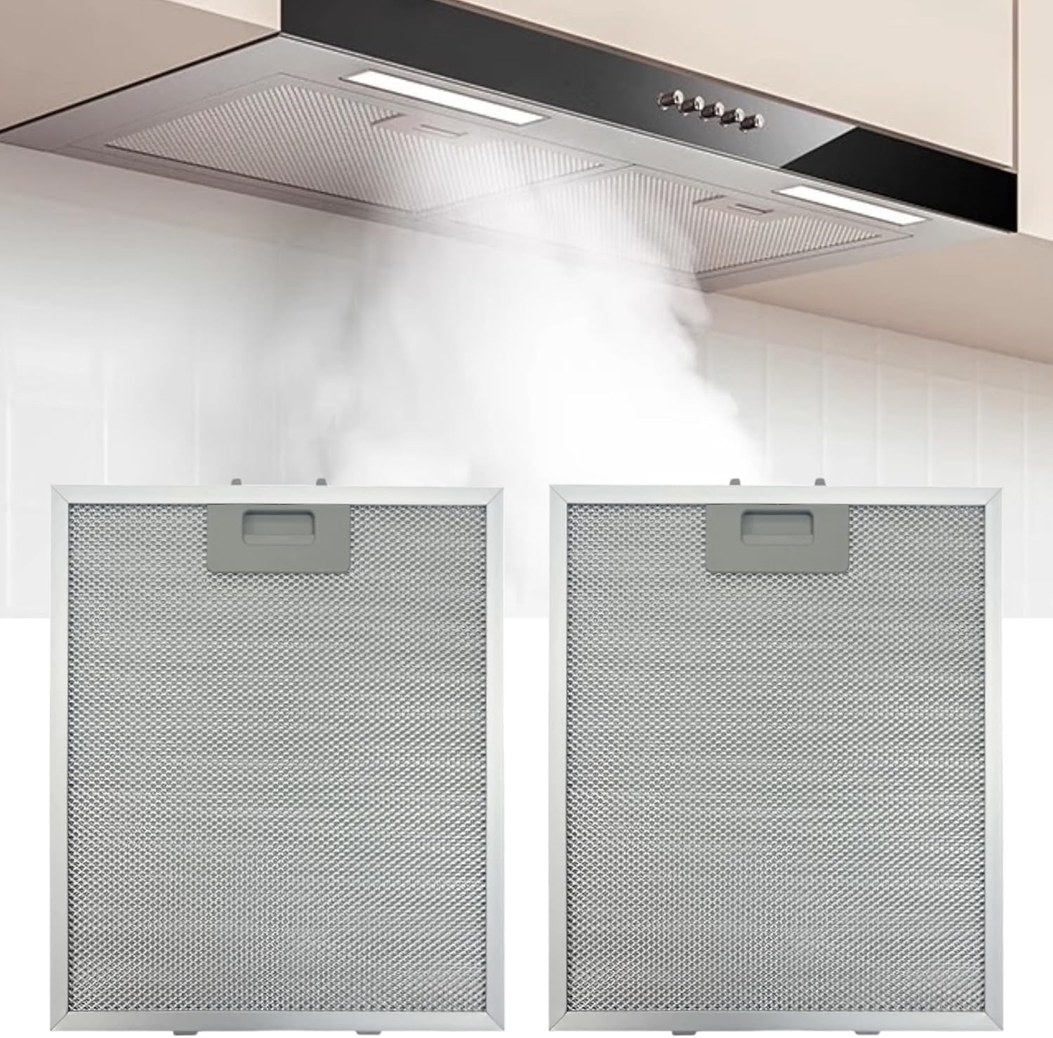 Dunstabzugshaube Mit Metallfettfilter (2 Stück, 320 X 260 Mm), 5-lagiges Aluminiumgitter. Kompatibel Mit Lüftungsfiltern Und Universal-ventilatorfiltern.