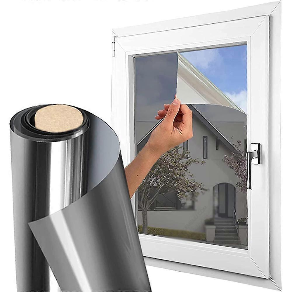 Selbstklebende, Reflektierende Fensterfolie Für Wärmeschutz Und Sichtschutz. Geeignet Für Sonnenschutz Am Tag, Uv-schutz Und Wärmeregulierung. Für Glatte Glasoberflächen.