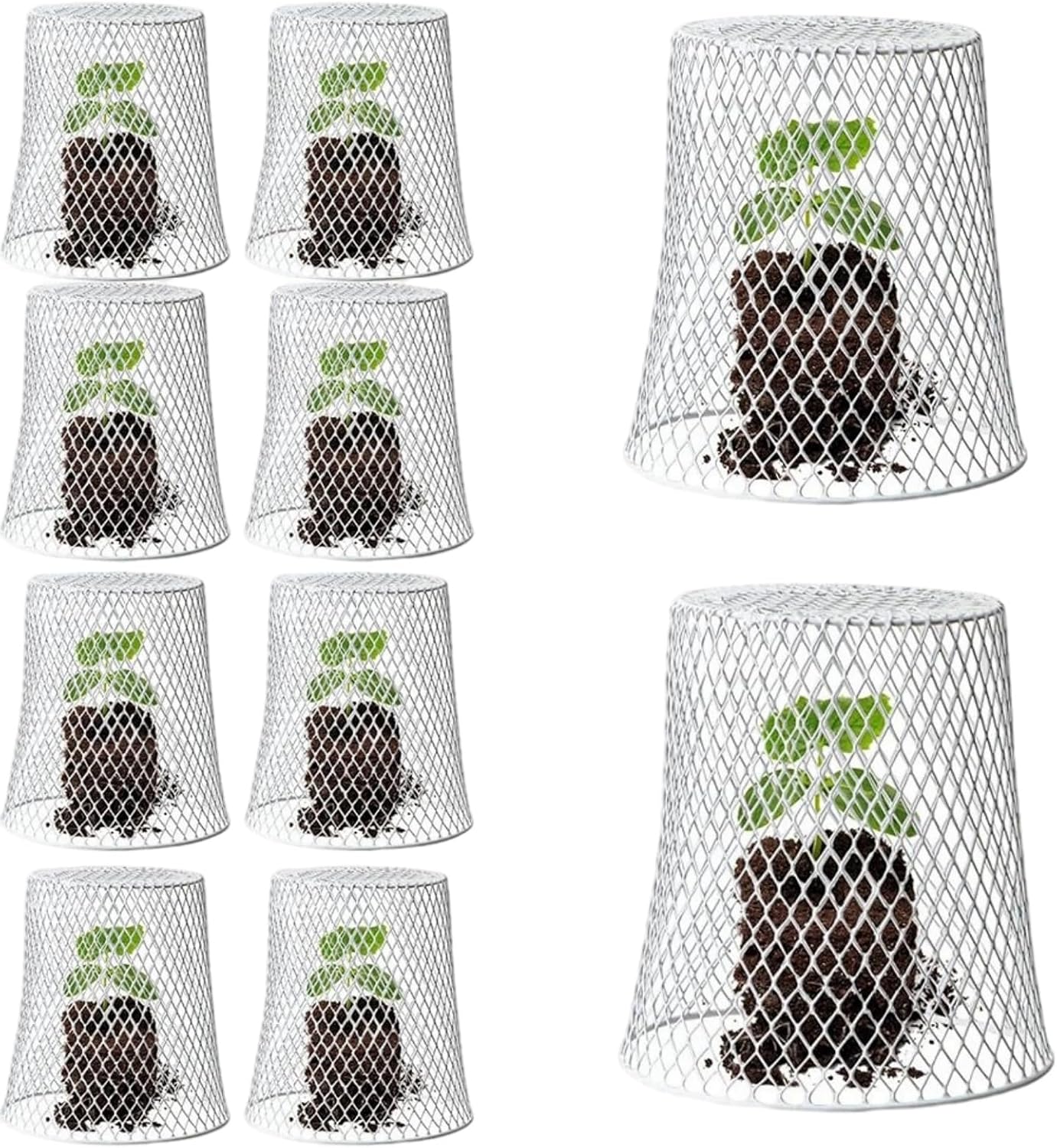 Packung Mit 10 Metallglöckchen, Kompatibel Mit Pflanzenschutz - Geeignet Zum Fernhalten Von Kaninchen, Hühnern, Eichhörnchen Und Vögeln (weiß)