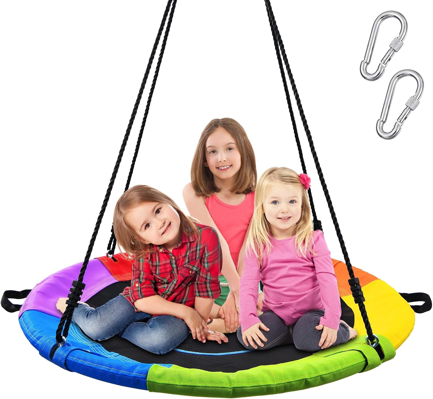 Runde, Vogelförmige Schaukel, Kinderfreundlich, Maximale Tragkraft 317 Kg, Durchmesser 101,6 Cm, Geeignet Für Kinder Und Erwachsene. Geeignet Für Indoor-spielplätze, Inklusive Seilen Und Karabinerhake