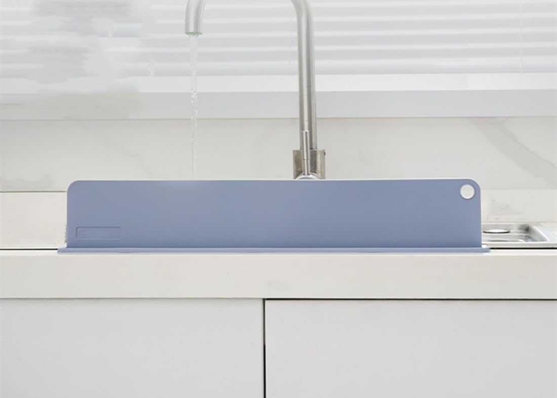 Blauer, Spülbeckenkompatibler Spritzschutz Aus Silikon, Wiederverwendbarer Küchenabweiser