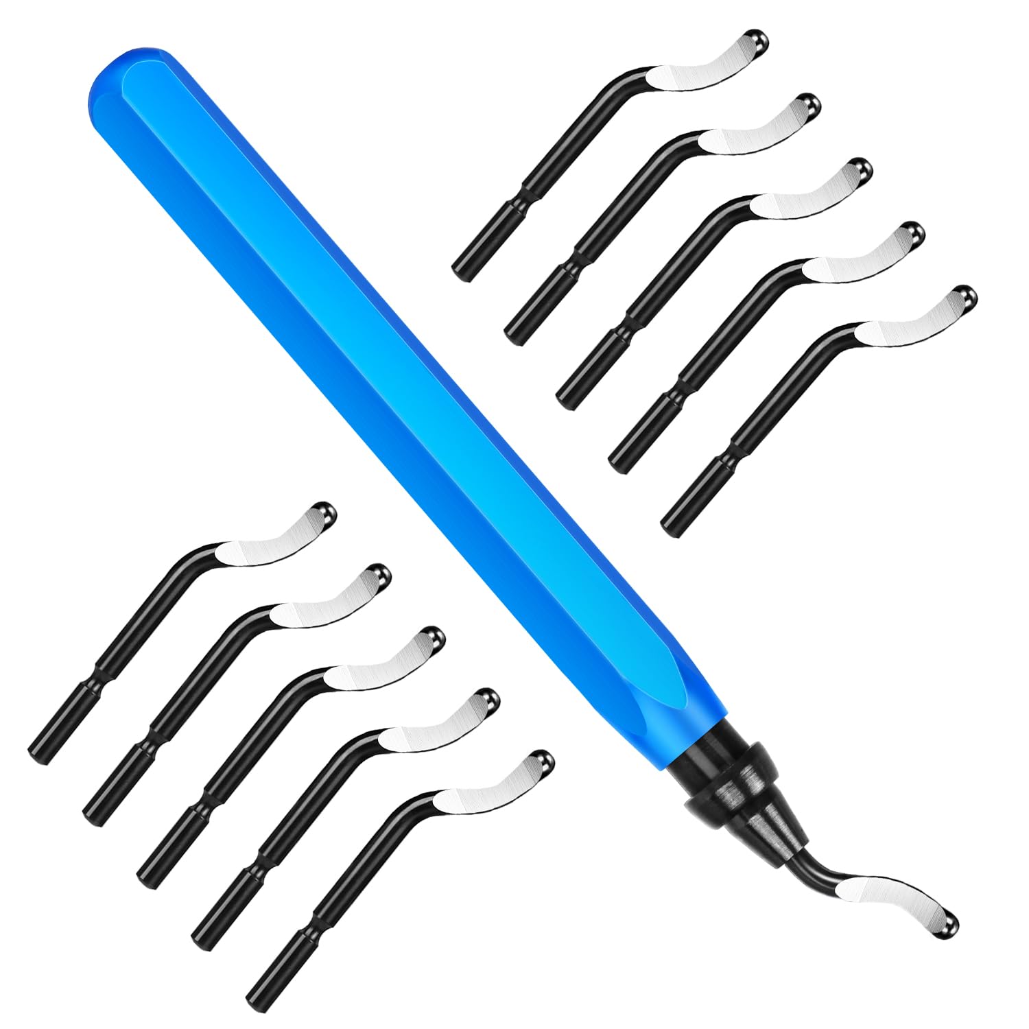 Entgratwerkzeug-set, Manueller Entgrater Mit Metallgriff Und 10 Ersatzklingen, 360°-drehung, Für Kunststoff, 3d-druck, Metall, Aluminium [nx]