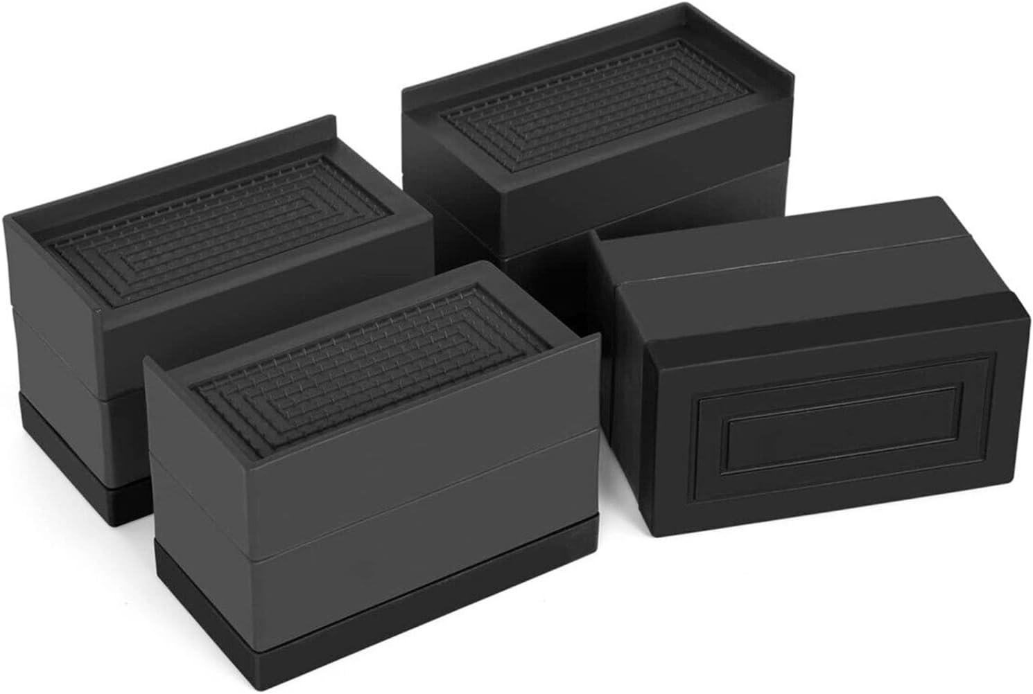 Rechteckiger Bettbein-erhöhungsständer, 7,6 Cm, Robust, Verstellbar, Rutschfest, Stapelbar, Tragkraft Bis Zu 600 Kg, Tischhöhe Kompatibel Mit Bürostühlen Und Sofas