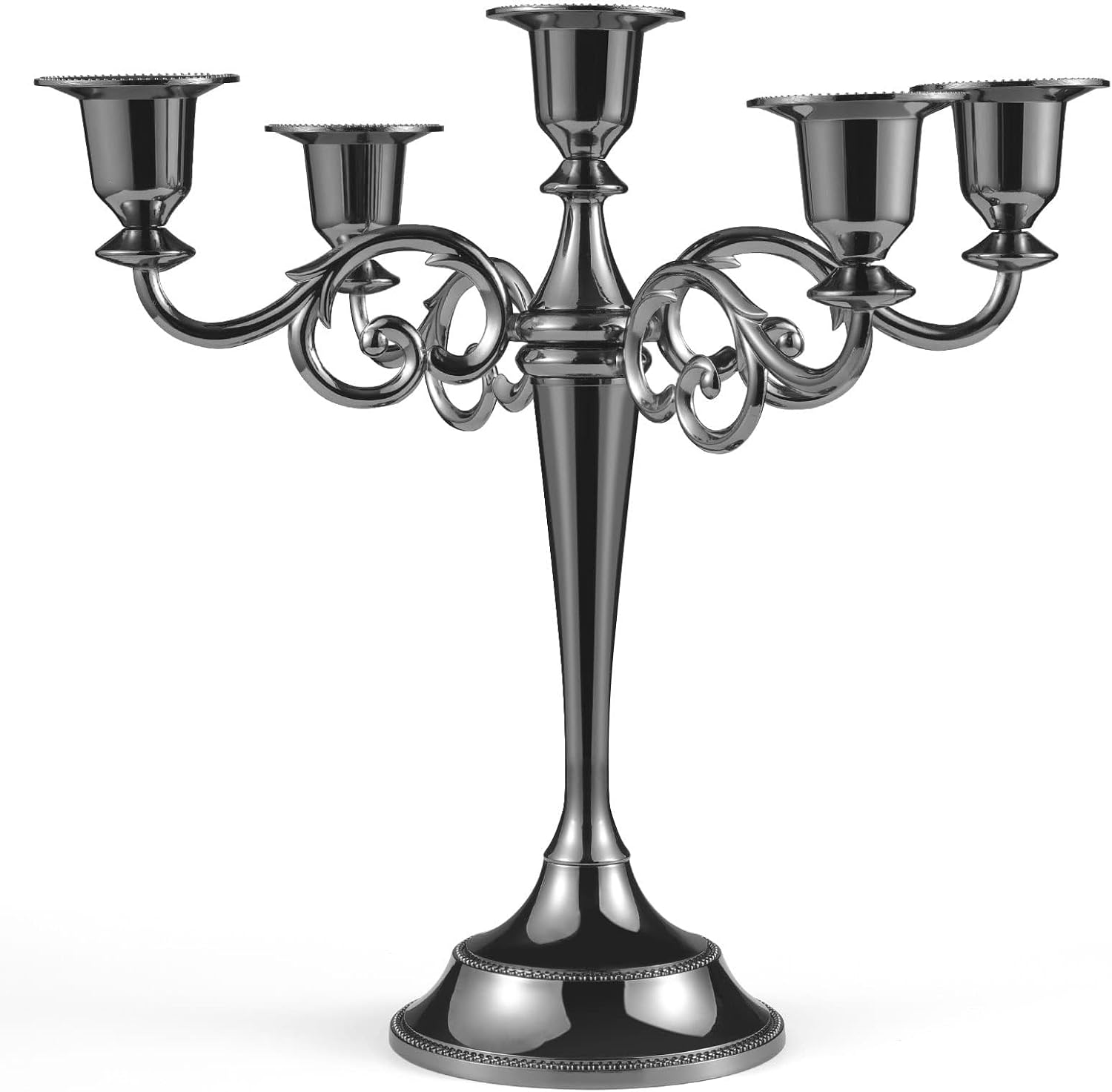 Set Aus 5 Kerzenständern, 27 Cm Hoch, 2,2 Cm Durchmesser, Schwarz