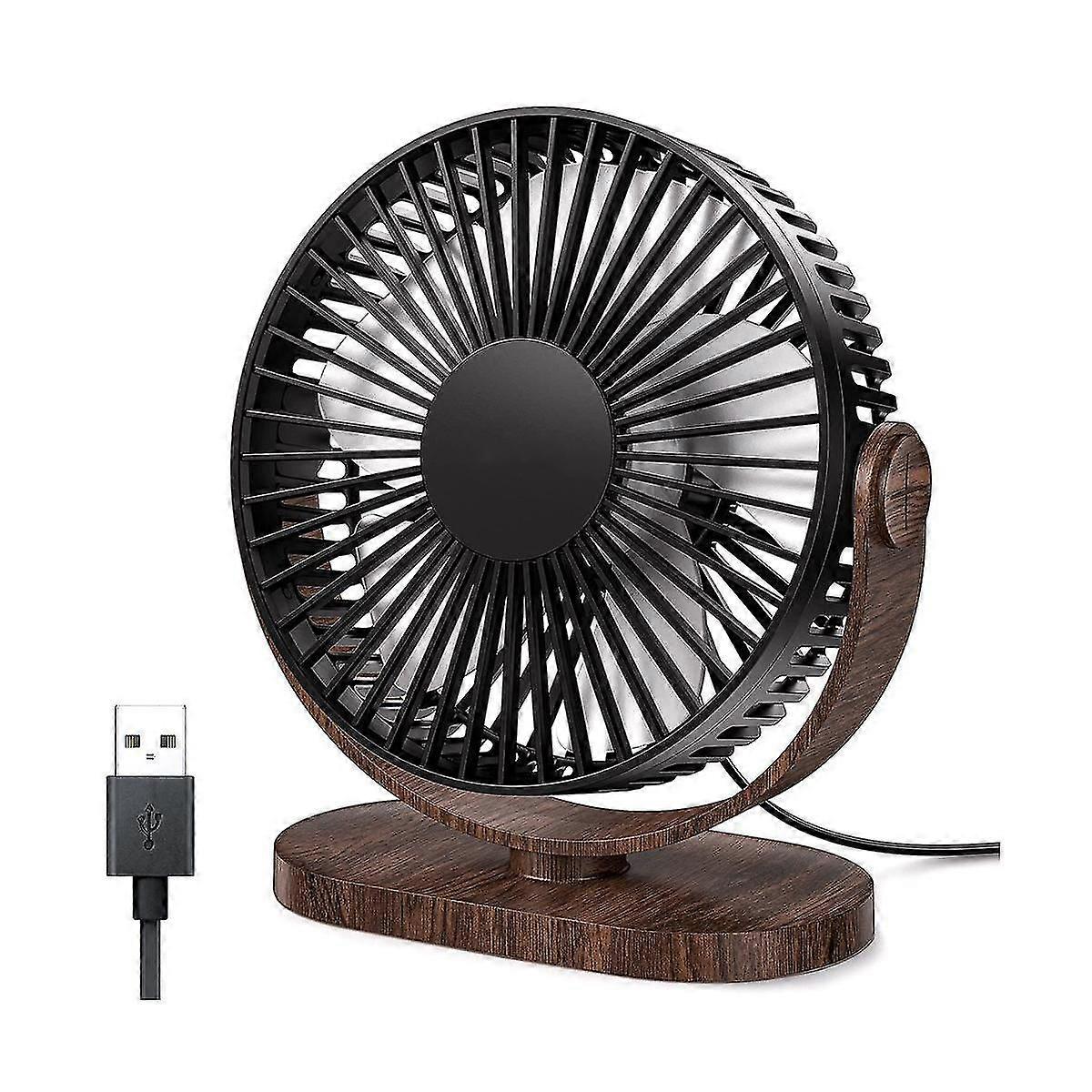 Snqtv-6,5-zoll-usb-tischventilator, 3 Geschwindigkeitsstufen, Leise, Tragbar, 360°-drehung, Mini-personenventilator
