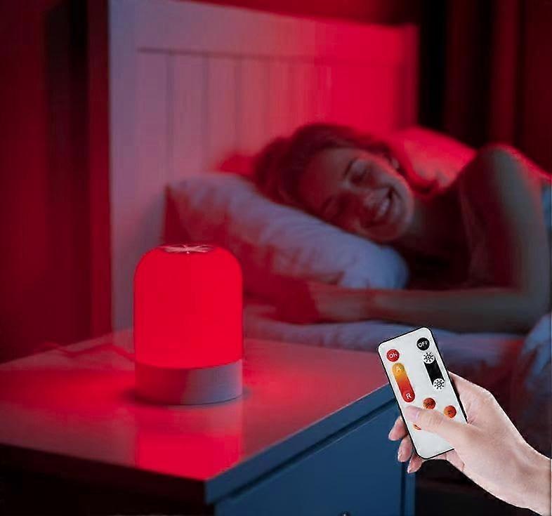 Rotes Led-nachtlicht (670 Nm), Ideal Zum Einschlafen Und Für Die Lichttherapie. Wiederaufladbar Und Langlebig, Mit Touch-fernbedienung.