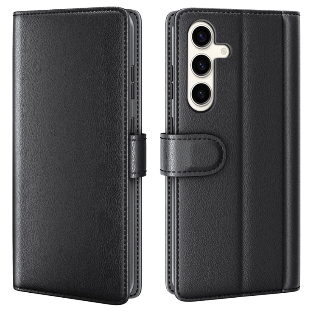 Schwarze Echtlederhülle Für Samsung Galaxy S24 Plus (hüllenaktion)