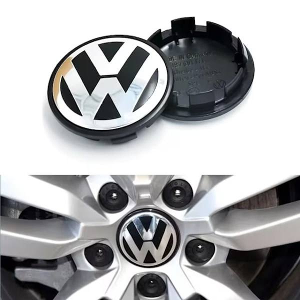 Satz Mit 4 Volkswagen Radkappen, 56 Mm Silberne Radnabenembleme [nx]