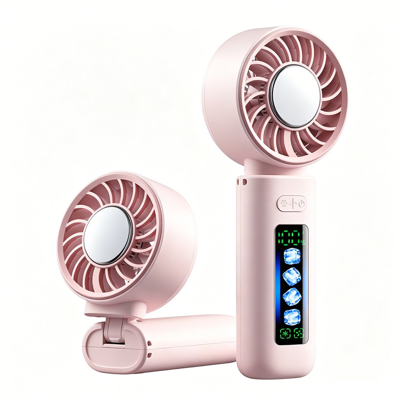 Tragbarer Turbo-ventilator 3000 Mah, Usb-aufladbar, 3-in-1 Mini-ventilator Mit Led-anzeige Und 4 Geschwindigkeitsstufen Für Camping, Reisen, Büro Und Zuhause [nx]