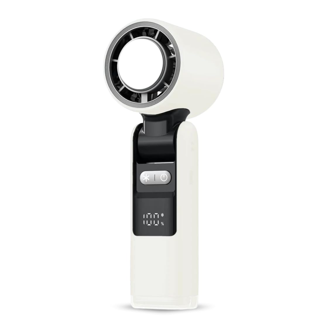 Tragbarer Peltier-reiseventilator, Handventilator Mit Kühlpad, 4000 Mah Akku, 100 Geschwindigkeitsstufen, Led-anzeige, Usb-aufladbar.