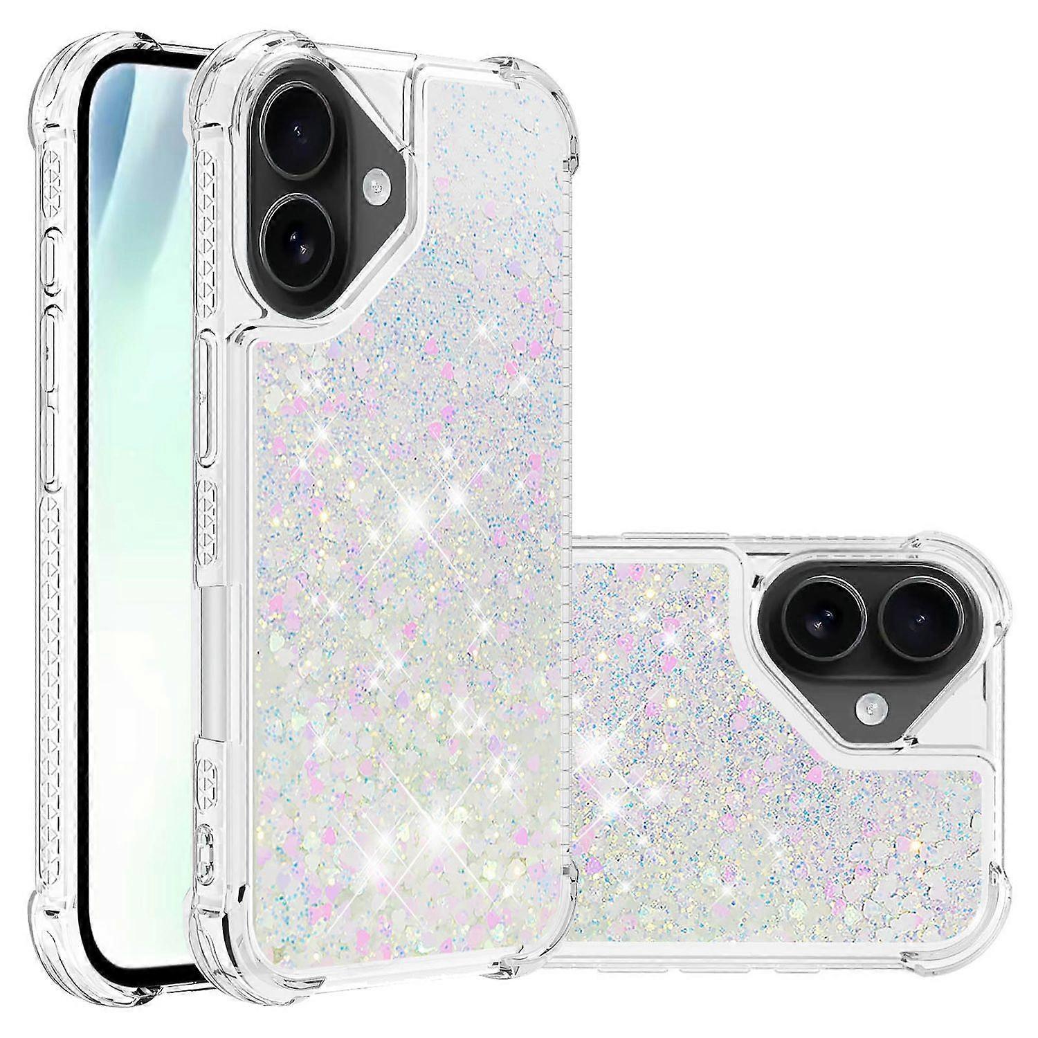 Kompatibel Mit Iphone 17 Tpu-hülle Mit Glitzer Und Treibsand, Stoßfest -lingling[nx]