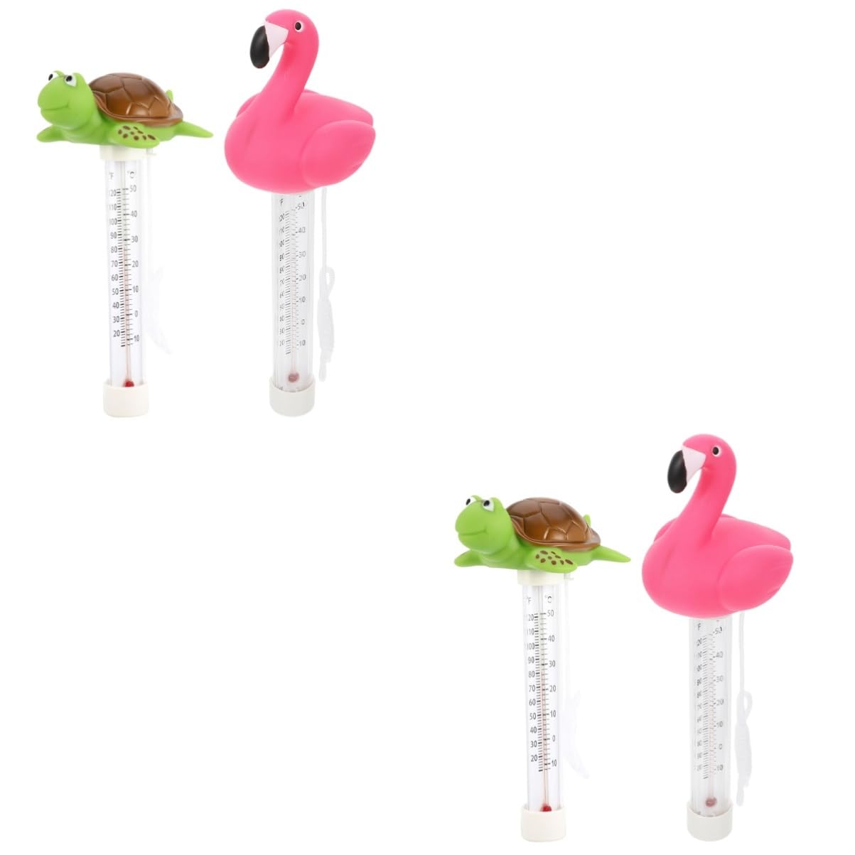 Set Mit 2 Schwimmenden Flamingo-thermometern Für Pool Und Badewanne – Kunststoff, 2 Stück 2