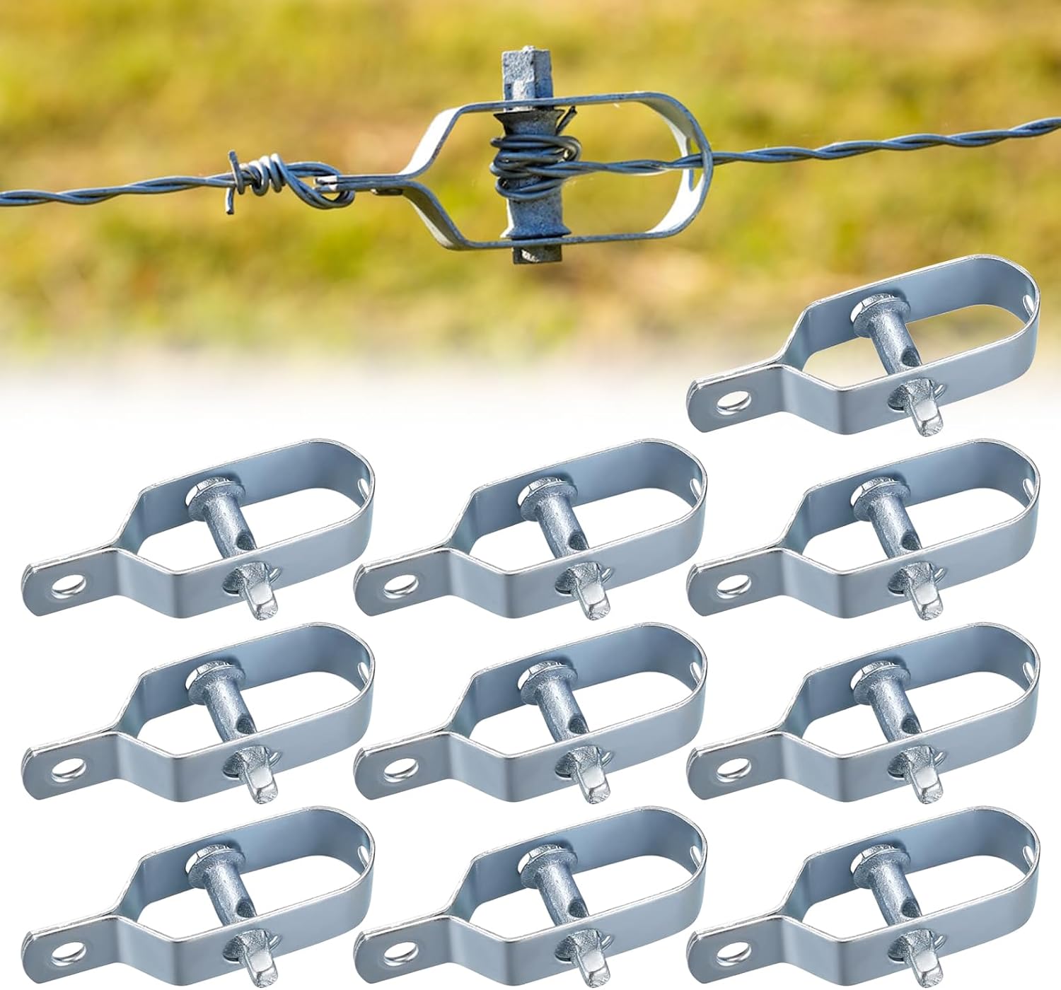 Zaunspanner, 10er-packung, Stacheldrahtspanner, Verzinkter Stahl-zaunspanner, Zaunspanner, 90-mm-zaunspanner, Seilspanner-verbindungsset Kompatibel Mit Spanndraht