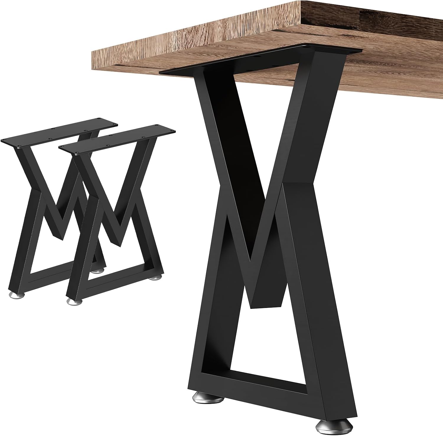 Schwarze Metall-tischbeine, Tischgestell Für Den Außenbereich, Möbelbeine Zum Selbstmontieren, Tragkraft Bis 300 Kg, Passend Für Einen Couchtisch, B 30 X H 41,5 Cm, V-förmig