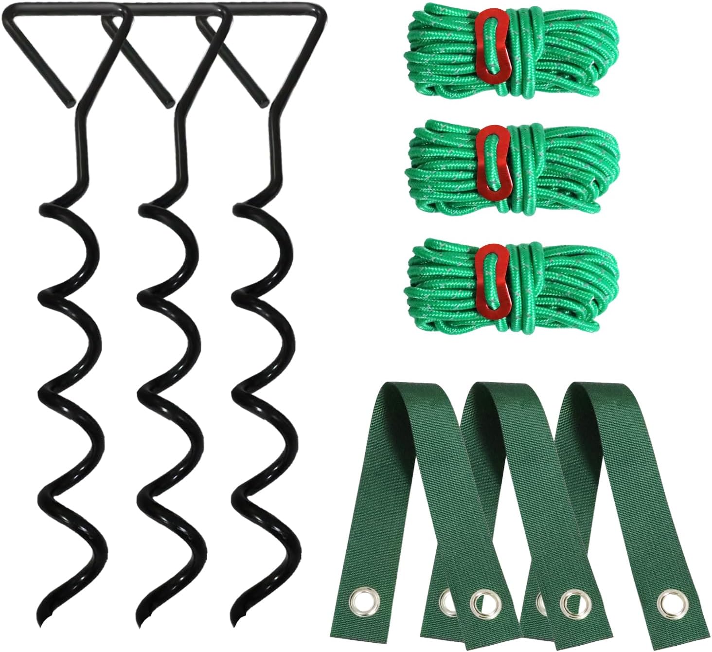 Baumpfähle Und -stützen, Robustes Pfahlset, Stahlspiralset. Geeignet Zum Aufrichten Junger Bäume, Die Durch Starken Wind Und Raue Witterungseinflüsse Gebogen Wurden.