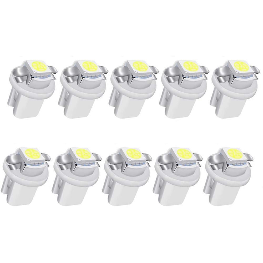 10 Weiße T5 B8.5 Led-lampen Für Armaturenbrett, Tachometer Und Instrumententafel [nx]