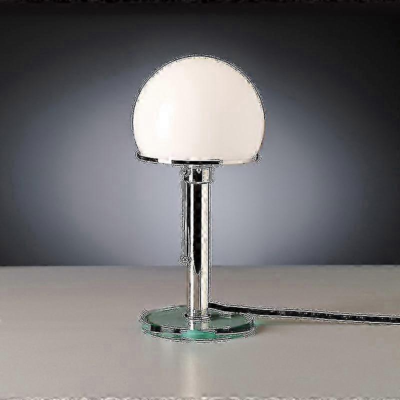 Moderne Led-tischleuchte Im Bauhaus-stil Mit Glasschirm. Geeignet Für Schlafzimmer, Nachttisch Oder Wohnzimmer. Hochwertige Designerleuchte.