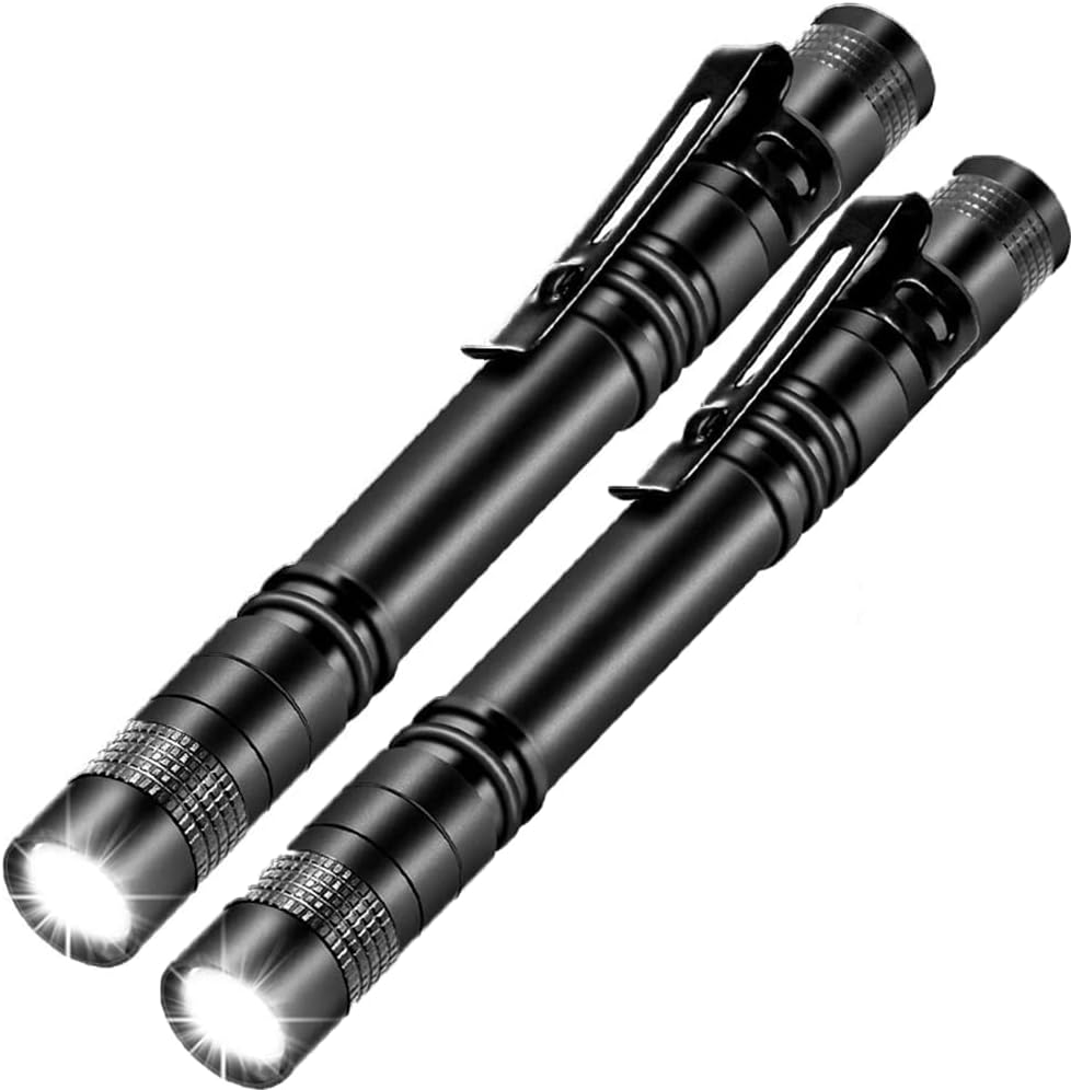 2er-pack Taktische Led-stifttaschenlampen Mit Stiftclip, Mini-aaa-taschenlampen Aus Aluminium, Taschenlampe Für Inspektions- Und Reparaturarbeiten [nx]