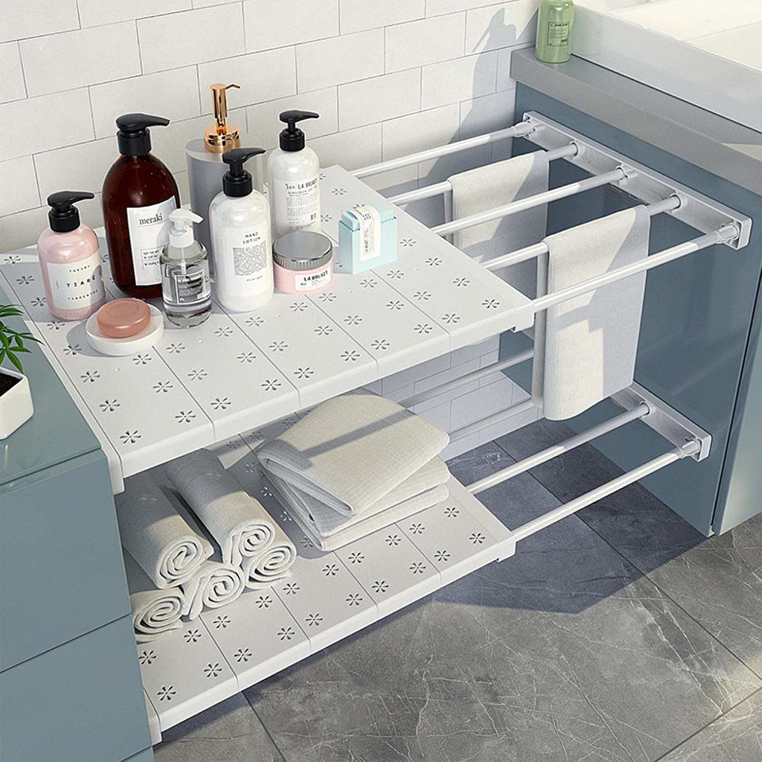 Set Aus 2 Ausziehbaren Regalböden (24 Cm, 38–60 Cm), Verstellbar, Passend Für Küchenschränke Und -regale. Unterteilte Regalböden, Kompatibel Mit Bücherregalen Und Küchenmöbeln.
