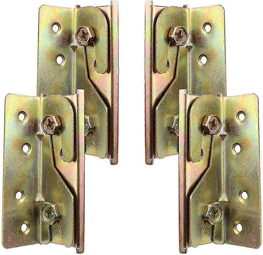 Set Mit 4 Rostfreien Und Hakenfreien Befestigungswinkeln. Kompatibel Mit Anschraubbaren Bettgestellen.