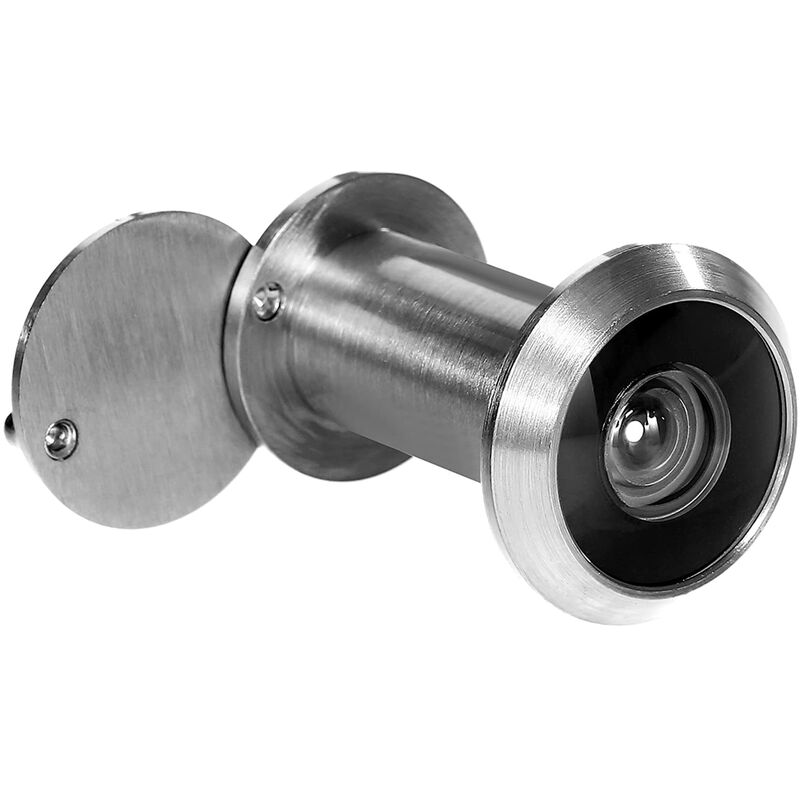 14-mm-türspion – Oberfläche In Gebürstetem Nickel, 200°-sichtwinkel. Geeignet Für Türen Mit Einer Stärke Von 35 Bis 55 Mm, Mit Sichtschutzabdeckung.