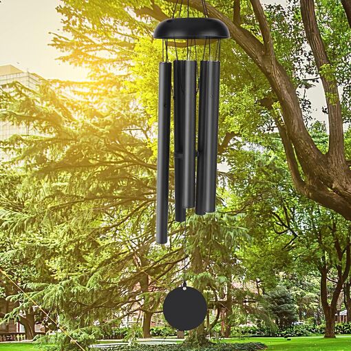 Windspiel Für Den Außenbereich, 80 Cm Lang, Mit Memory-effekt Und Tiefem Klang, 5 Hohle Aluminiumröhren, Angenehme Melodie, Dekoration Im Retro-stil. Geeignet Für Garten, Innenräume, Hof Und Haus.