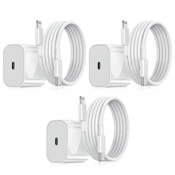 20-w-usb-c-schnellladegerät, Kompatibel Mit Iphone, Mit Kabel, Weiß, 2er-pack